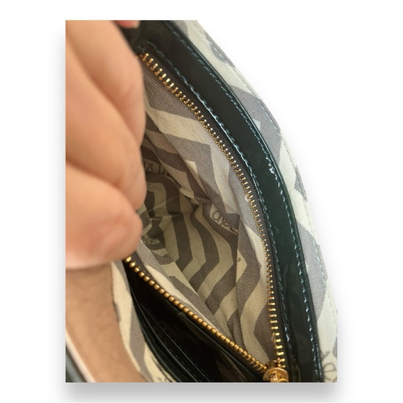 Deux Luxe Luxury Vegan Textured Leather Shoulder Bag Flap Chain Green Gray Pink - Picture 16 of 16